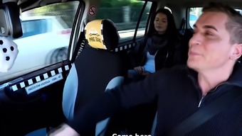 Beautiful Busty Model Squirts in Taxi Car