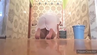 Moroccan wife cleans houses