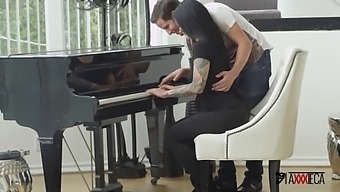 Jack Escobar, The Mexican Music Teacher, Seduces Katrina Jade With His Big Natural Tits And Gives Her An Amazing Blowjob