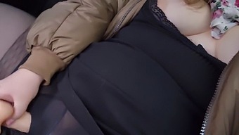 Fatty With Huge Boobs Pleasures Herself In The Backseat Of A Car