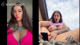 Intense Orgasmic Moment Of A Sexy Tiktok Model On A Public Beach