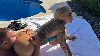 Kali Roses And Teddy Tarantino In A Hot Scene By The Pool