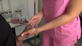 Big-Titted Nurse Gives A Handjob To Her Patient