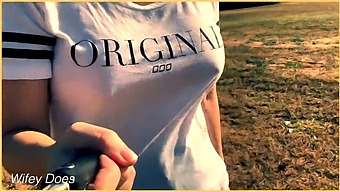 Wife Goes Braless On A Golf Course