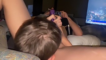 Sexy Purple-Haired Caretaker Explores Wild Bisexual Desires With Purple Sex Toy