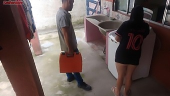 Brazilian Wife Indulges In Rough Sex With Washing Machine Repairman While Her Husband Is Out