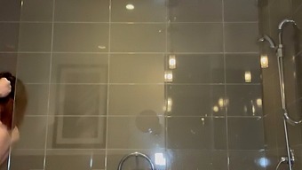 A Brunette Stepsister Enjoys My Large Cock In The Shower For The First Time